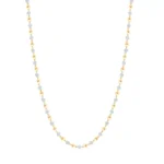 10K Yellow Gold Round 4CT Natural Diamond 4mm Ball Chain Necklace