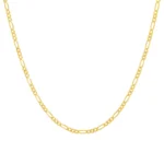 2mm 14k Solid Yellow Gold Figaro Chain Necklace