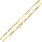2mm 14k Solid Yellow Gold Figaro Chain Necklace clasp