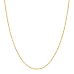 2mm Solid 14k Yellow Gold Diamond Cut Rope Chain Necklace