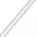 3mm Sterling Silver High Polished Curb Chain Necklace clasp