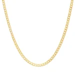 18k Yellow Gold Curb Cuban Flat Chain Necklace 2.1mm