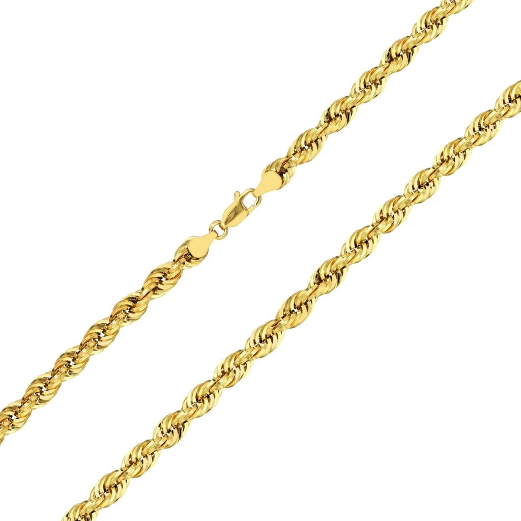 18k Solid Yellow Gold Rope Bracelet 3mm