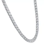 9.00 Ct Round Natural Diamond Tennis Necklace 14K White Gold 16" side