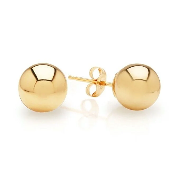 14K Yellow Gold Bead Ball Stud Earrings 2mm