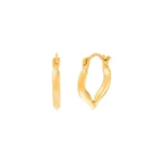 10K Yellow Gold Children's Huggie Heart Hoop Earrings