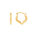 Children's Huggie Heart Hoop Earrings Solid 10K Yellow Gold side