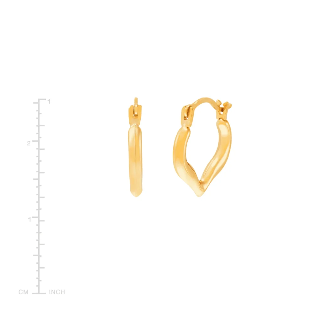Children's Huggie Heart Hoop Earrings Solid 10K Yellow Gold size