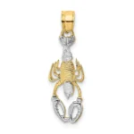 Lobster Charm In Real 14k Yellow Two Tone Gold