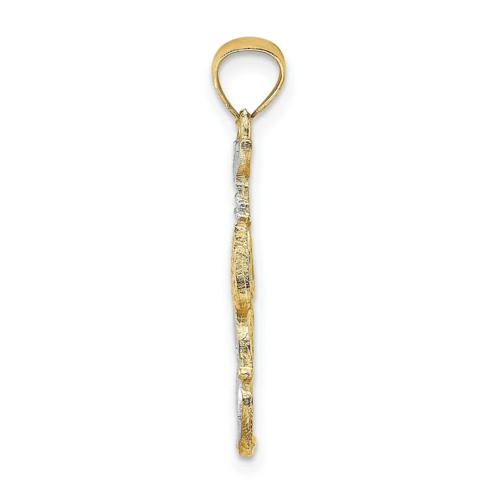 Lobster Charm In Real 14k Yellow Two Tone Gold side