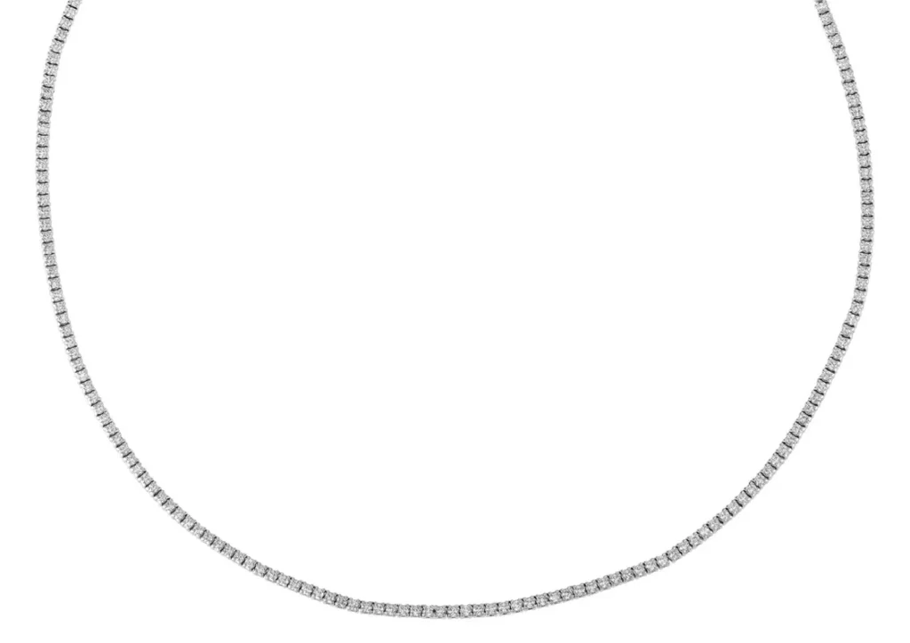 Natural 2CT Diamond Tennis Chain Necklace 16" G SI 14K White Gold round