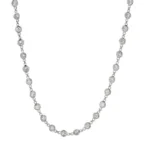 Natural 3.05CT Diamond by the Yard Necklace 18" G SI 14K White Gold