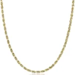 10k Yellow Gold Rope Chain Necklace 3mm