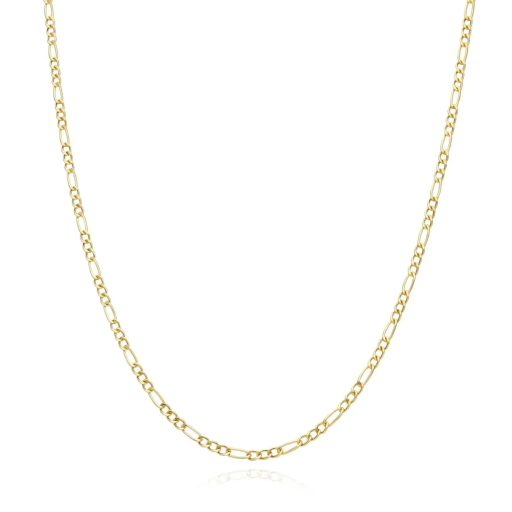 Solid 10k Yellow Gold Figaro Chain Necklace 2mm