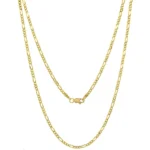 Solid 10k Yellow Gold Figaro Chain Necklace 3mm