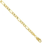 Solid 10k Yellow Gold Figaro Chain Necklace 3mm side