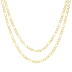 Solid 10k Yellow Gold Figaro Chain Necklace 4.5mm
