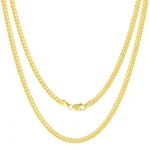 Solid 10k Yellow Gold Miami Cuban Link Chain Necklace 3.5mm