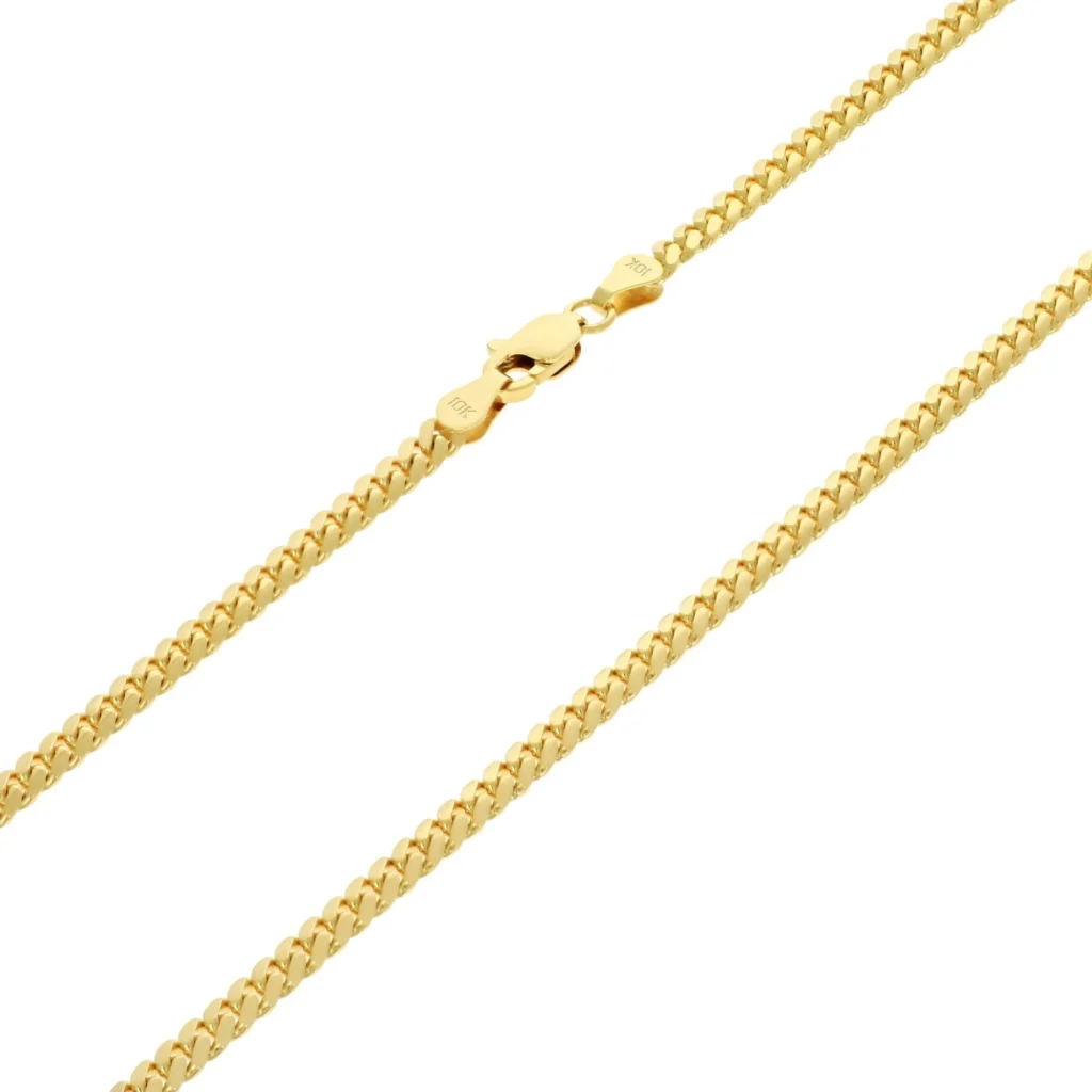 Solid 10k Yellow Gold Miami Cuban Link Chain Necklace 3.5mm clasp