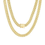 Solid 18k Yellow Gold Miami Cuban Link Chain Necklace 4mm