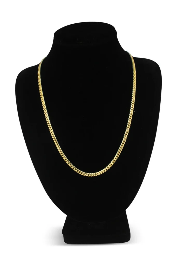Solid 10k Yellow Gold Miami Cuban Link Chain Necklace 4mm model