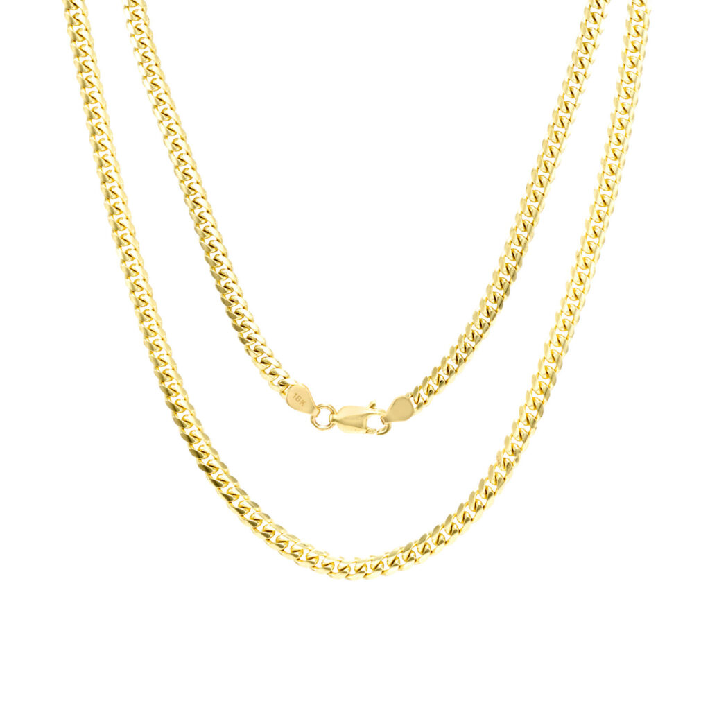 Solid 18k Yellow Gold Miami Cuban Link Chain Necklace 2.8mm