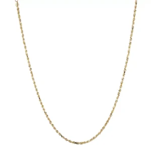 18k Yellow Gold Rope Chain Necklace 2.5mm