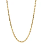18k Yellow Gold Rope Chain Necklace 2mm