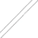 Solid 2mm Sterling Silver Rope Chain Necklace High Polished clasp