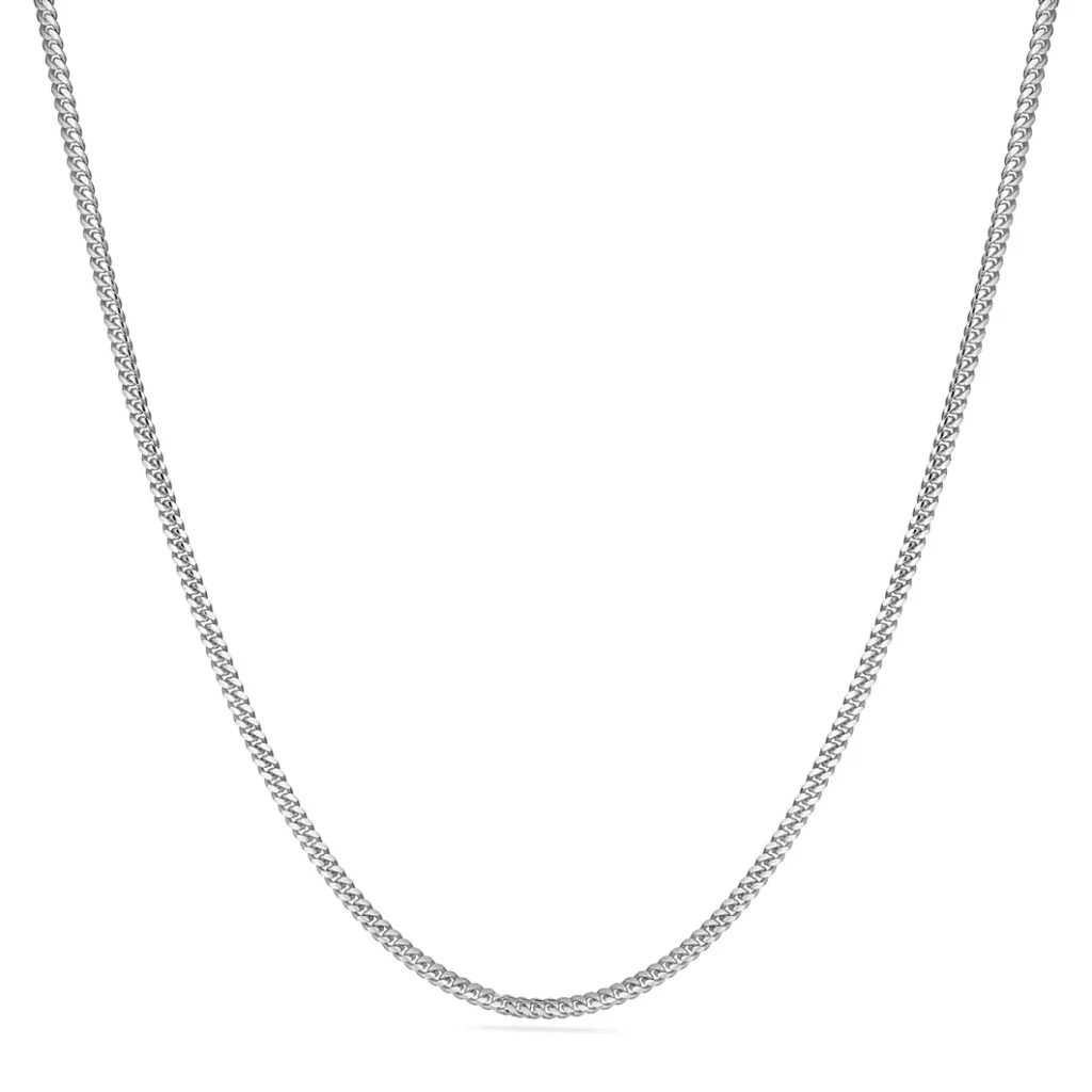 Solid 3.3mm Sterling Silver Miami Cuban Link Chain Necklace