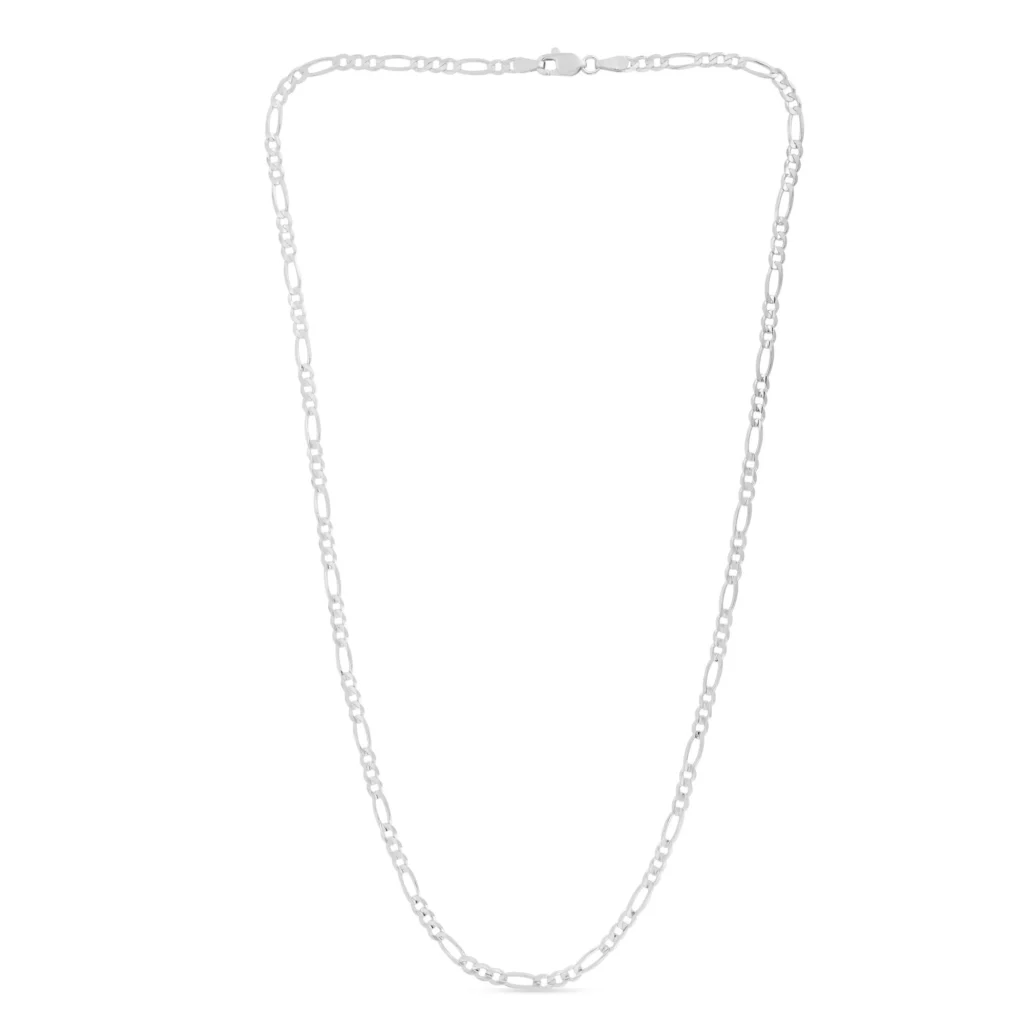 Solid 3mm Sterling Silver Figaro Chain Necklace High Polished