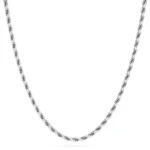 Solid 3mm Sterling Silver Rope Chain Necklace High Polished