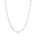 Solid 4mm Sterling Silver Figaro Chain Necklace High Polished