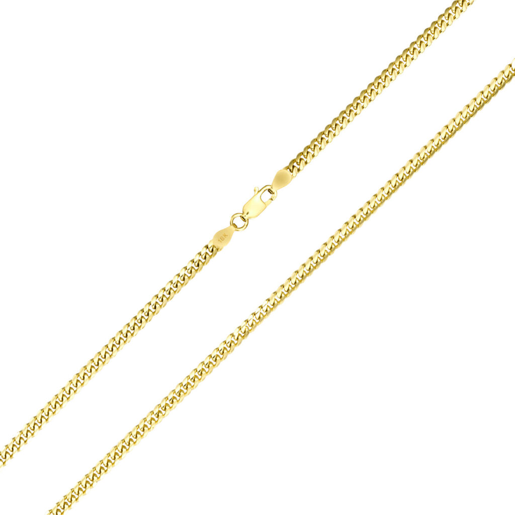 18k 2.7mm cuban miami clasp