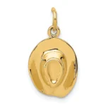 14k Yellow Gold Polished Cowboy Hat Charm Pendant 21 mm x 11 mm