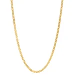 Solid 14k Yellow Gold Cuban Curb Chain Necklace 2mm