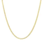 solid 14k yellow gold diamond cut 2.5mm cuban curb chain necklace