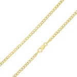 solid 14k yellow gold diamond cut 2.5mm cuban curb chain necklace clasp