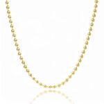 Solid 14k Yellow Gold Ball Bead Chain Necklace 3mm