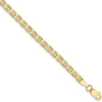 10K Mariner Anchor Solid Yellow Gold Bracelet 2.5mm clasp