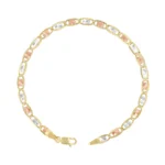 10K Tri-Color Gold Valentino Bracelet 4mm