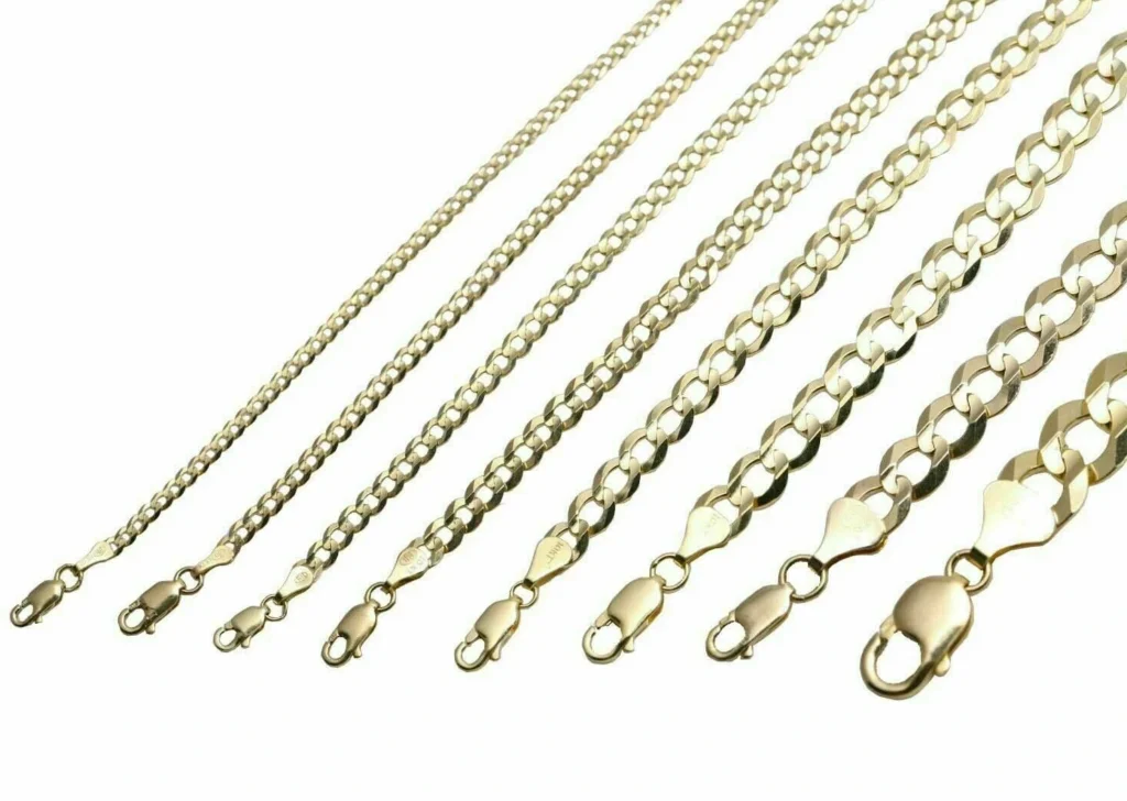 10K Solid Yellow Gold 3mm Cuban Link Curb Bracelet clasp
