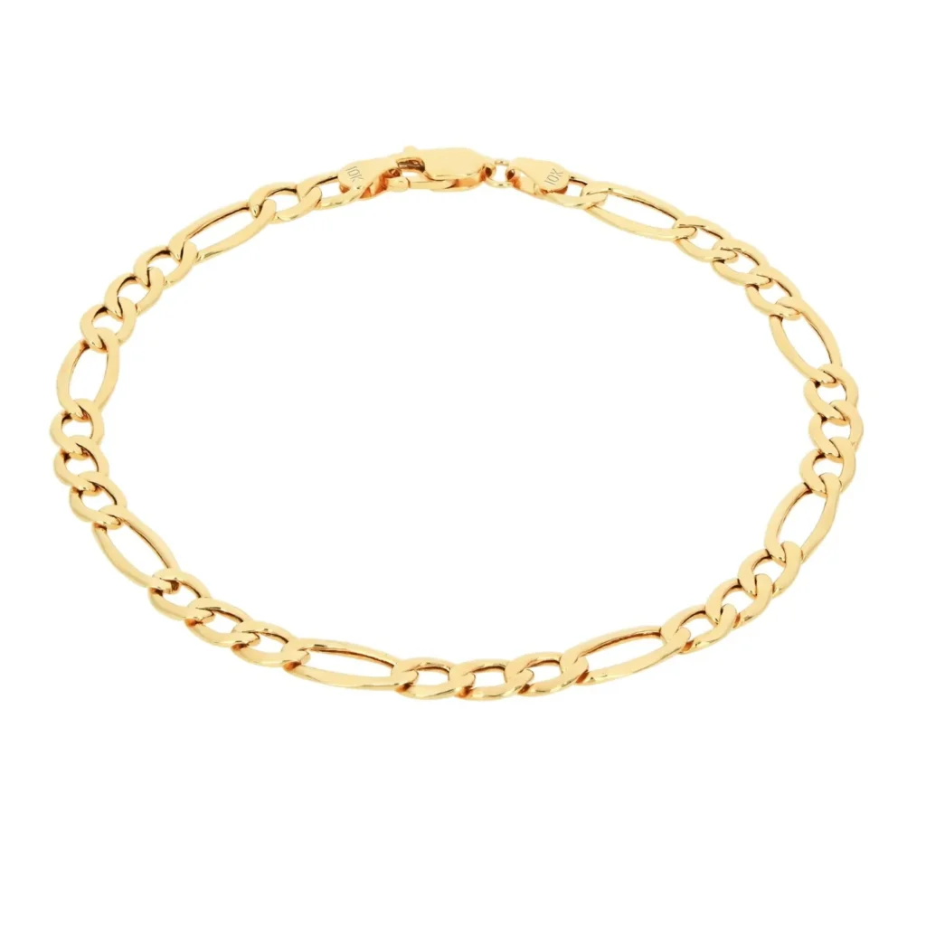 10K Yellow Gold 4.5mm Figaro Bracelet