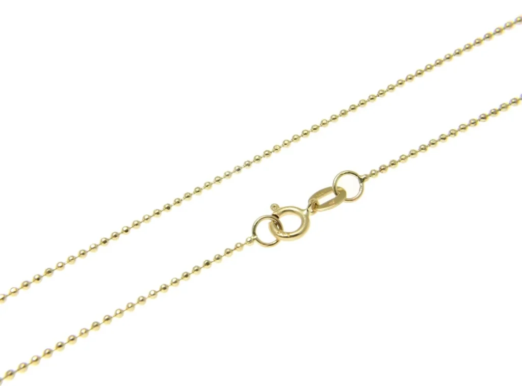10k Ball Bead Chain Necklace Yellow Gold 1.5mm