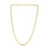 10k Ball Bead Chain Necklace Solid Gold Yellow 4mm clasp blurry