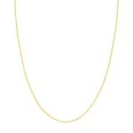 10k Yellow Gold Box Rounded Chain Necklace 2mm