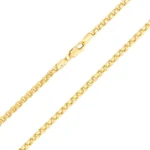 10k Yellow Gold Box Rounded Chain Necklace 2.5mm