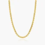 10k Yellow Gold Box Rounded Chain Necklace 4mm