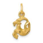 10k Solid Yellow Gold Capricorn Zodiac Charm 18mm x 10mm