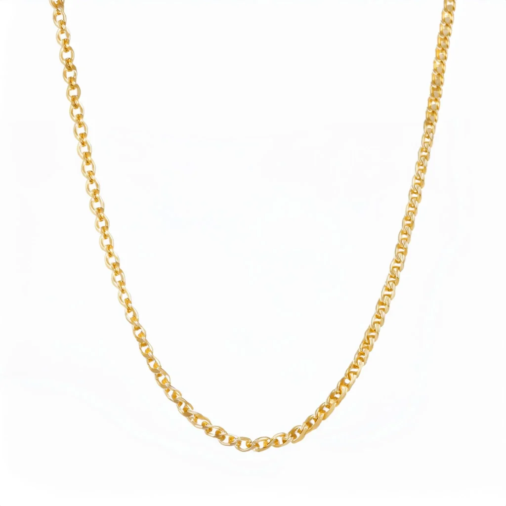 10k Yellow Gold Rolo Cable Chain Necklace 2mm